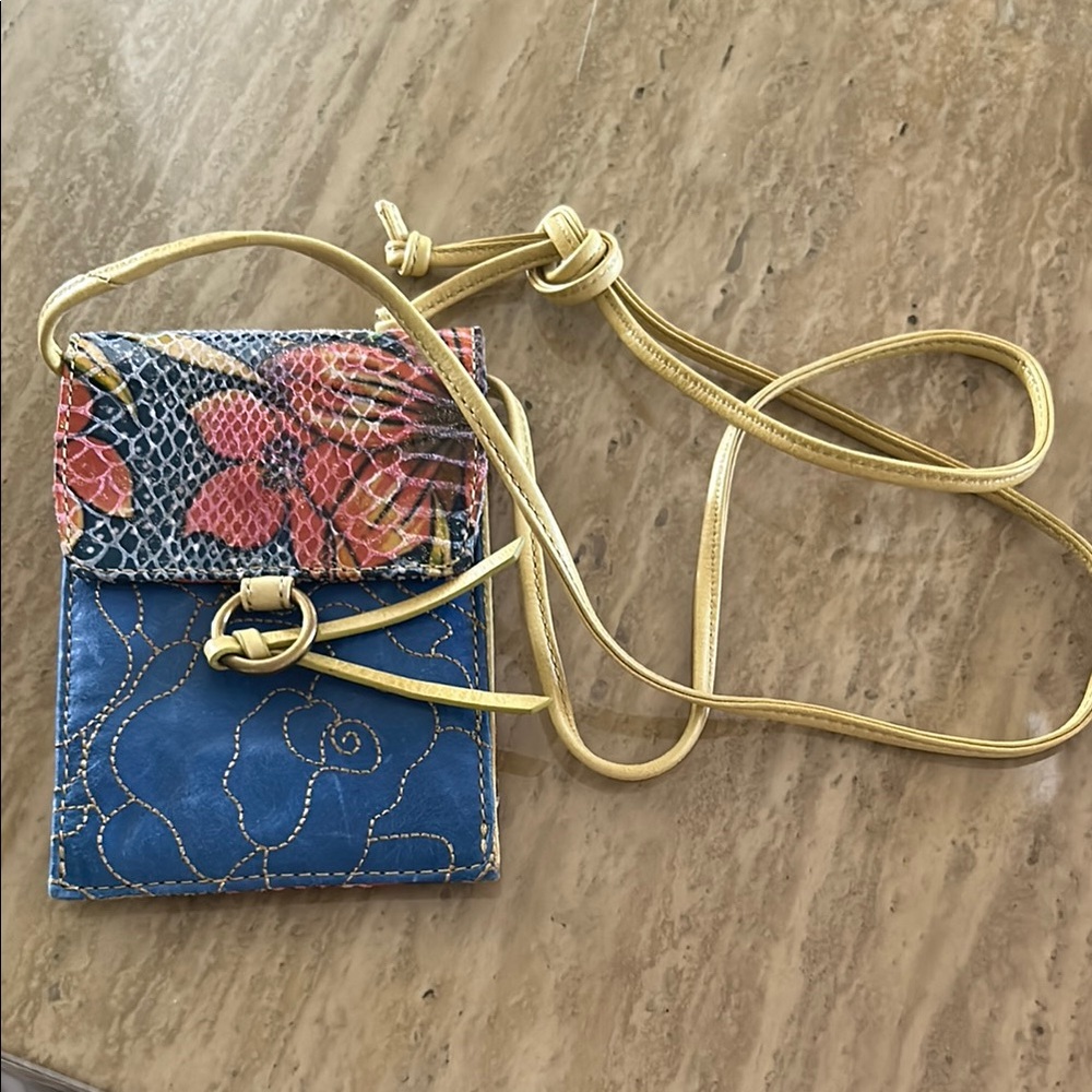 Hobo Floral Blue and Yellow small Crossbody Bag